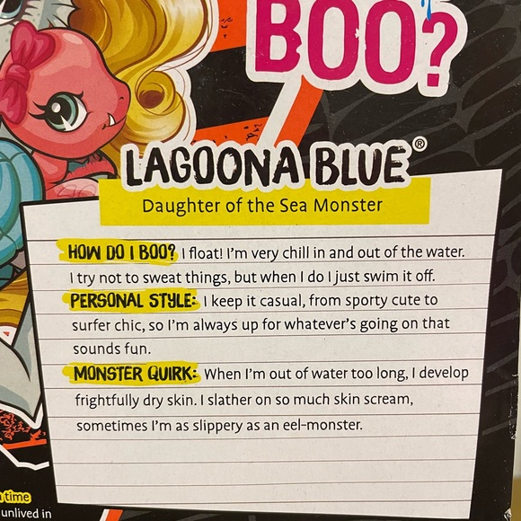 Monster High Lagoona Blue Ghoul’s Beast Pet 12” doll. 2015. Collectible NWT NRFB - Picture 6 of 8